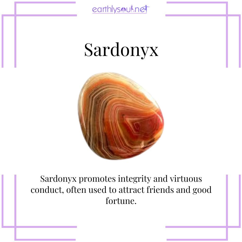 Sardonyx for integrity and good fortune