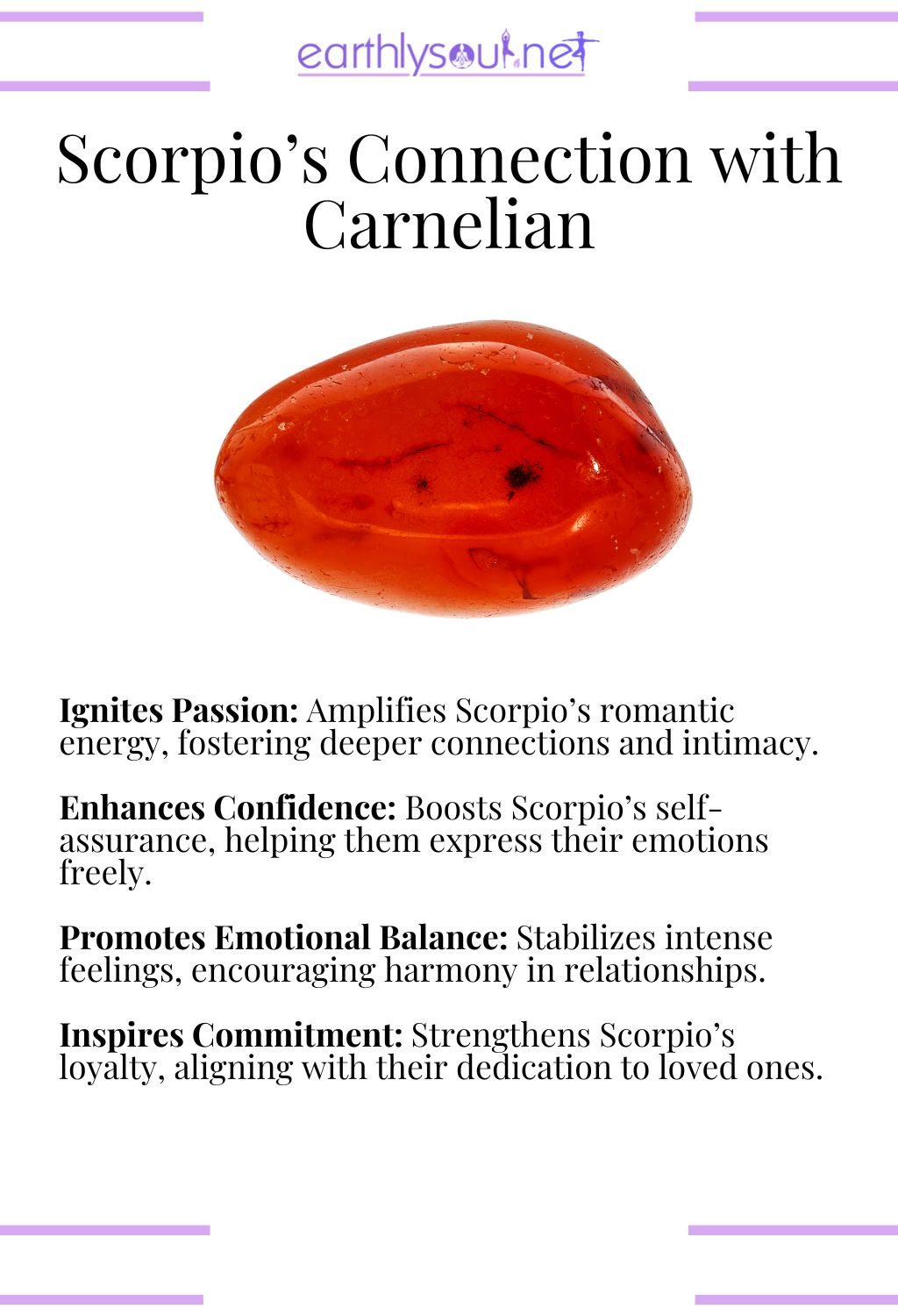 Carnelian crystal, igniting passion and promoting emotional balance, perfect for scorpio zodiac signs in relationships.