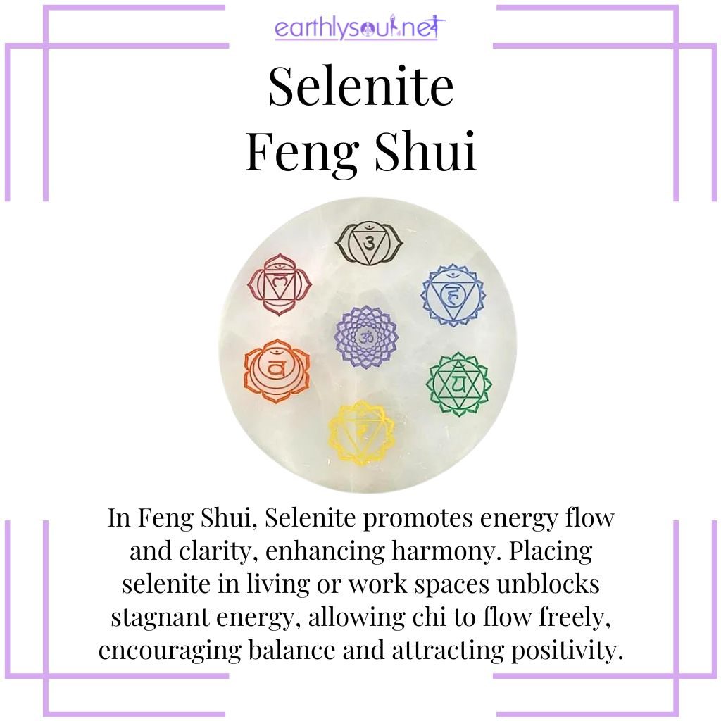 Selenite crystal in feng shui for energy flow, harmony, and attracting positivity