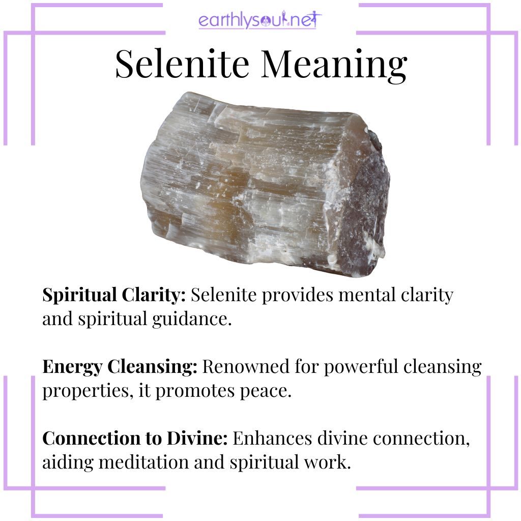 Selenite for spiritual clarity, energy cleansing, and divine connection