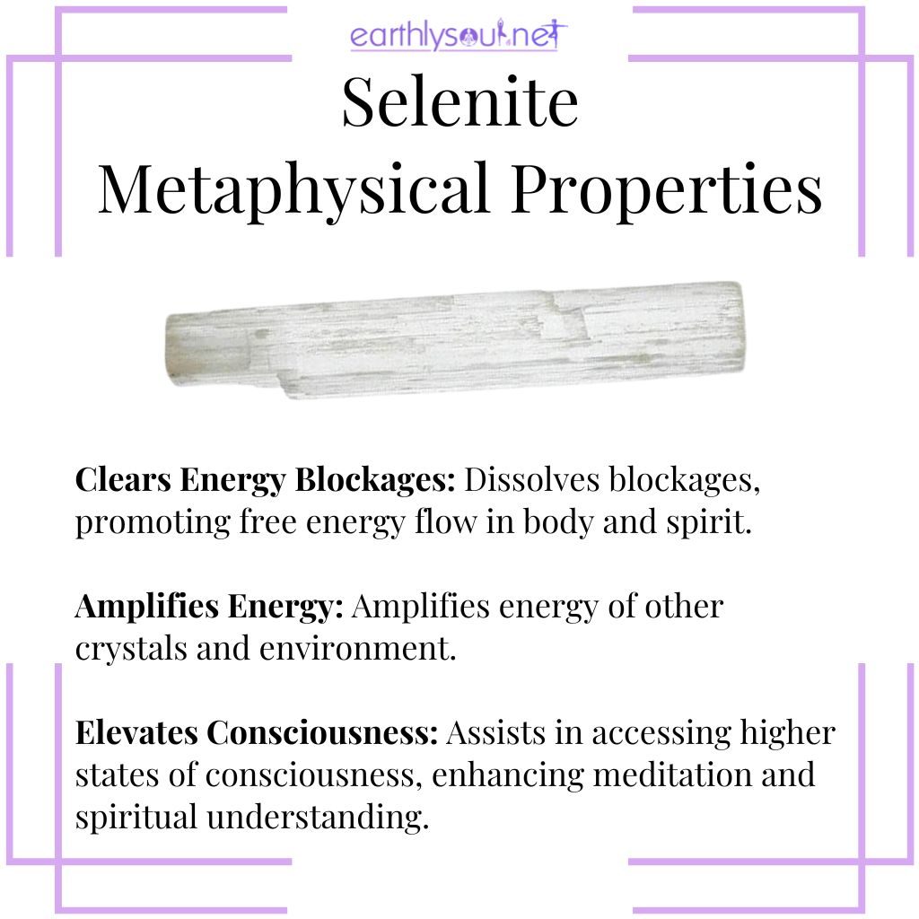 Selenite crystal for clearing energy blockages, amplifying energy, and elevating consciousness