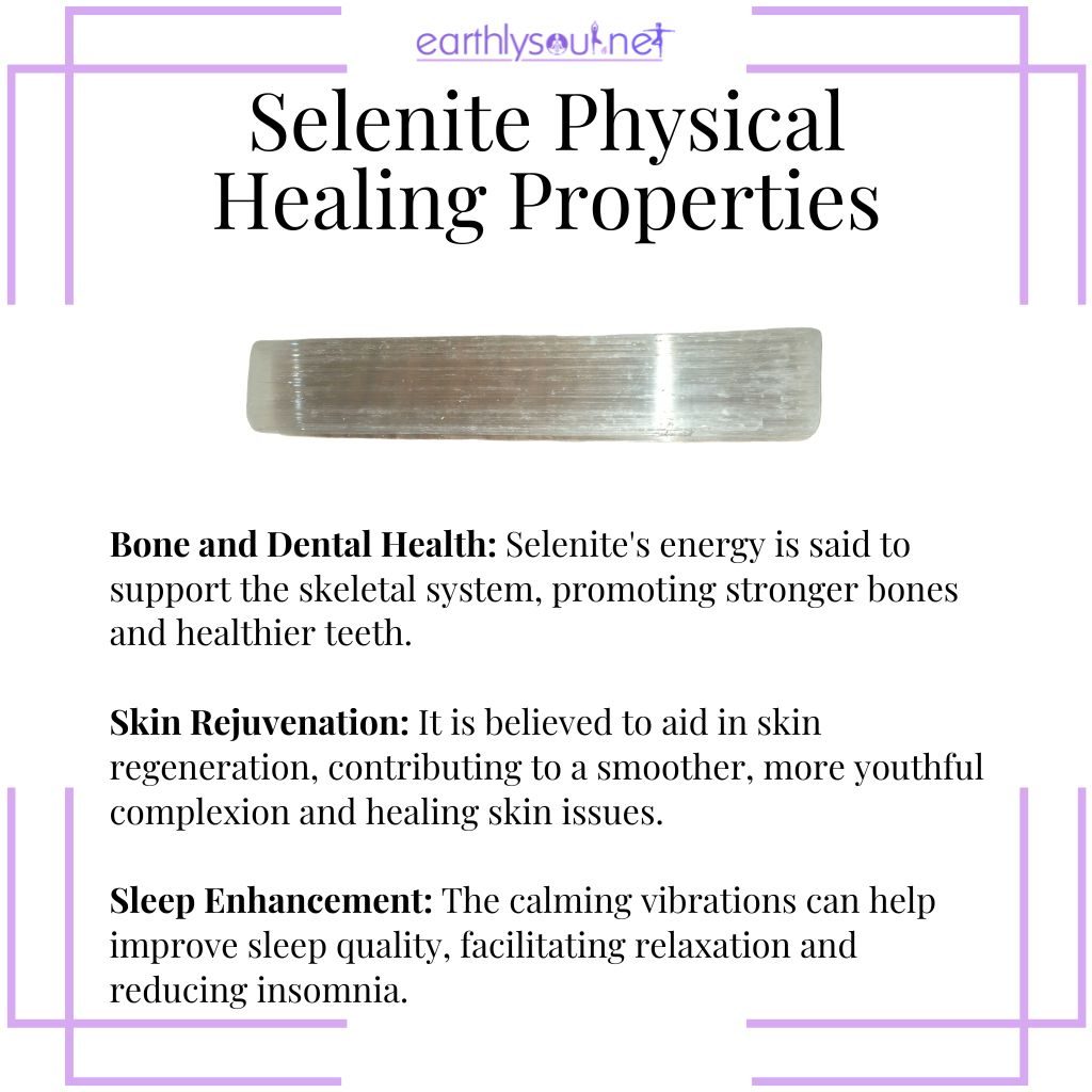 Selenite for bone health, skin rejuvenation, and improved sleep