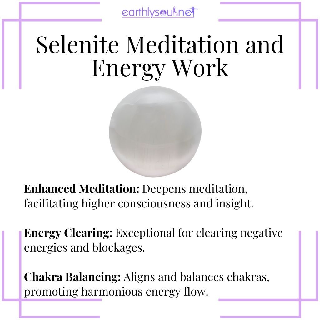 Selenite stone for enhanced meditation, energy clearing, and chakra balancing