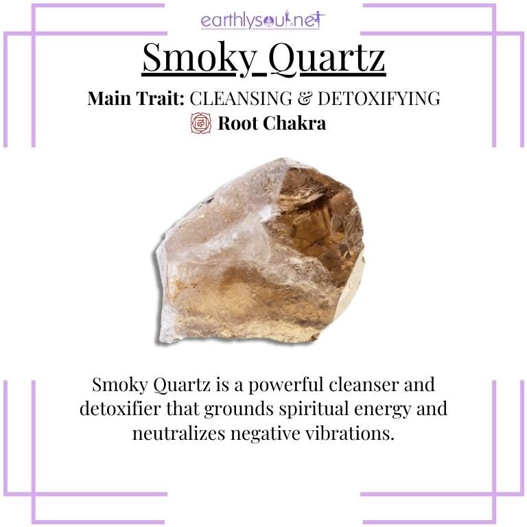 Translucent smoky quartz for cleansing and detoxifying