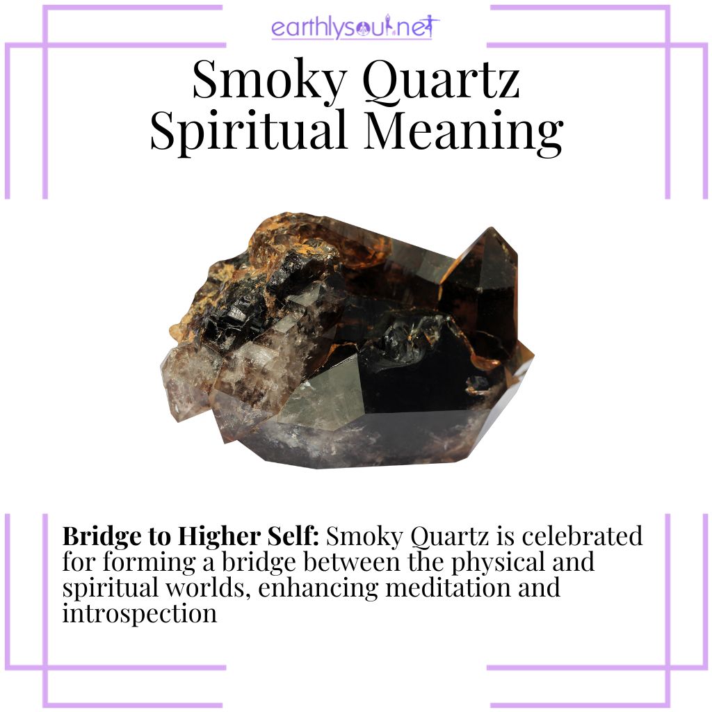 Evocative smoky quartz, a spiritual bridge enhancing higher awareness and meditation
