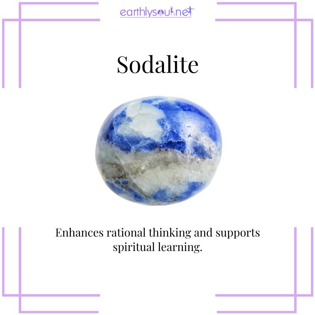 Sodalite crystal for clear perspective in jupiter retrograde