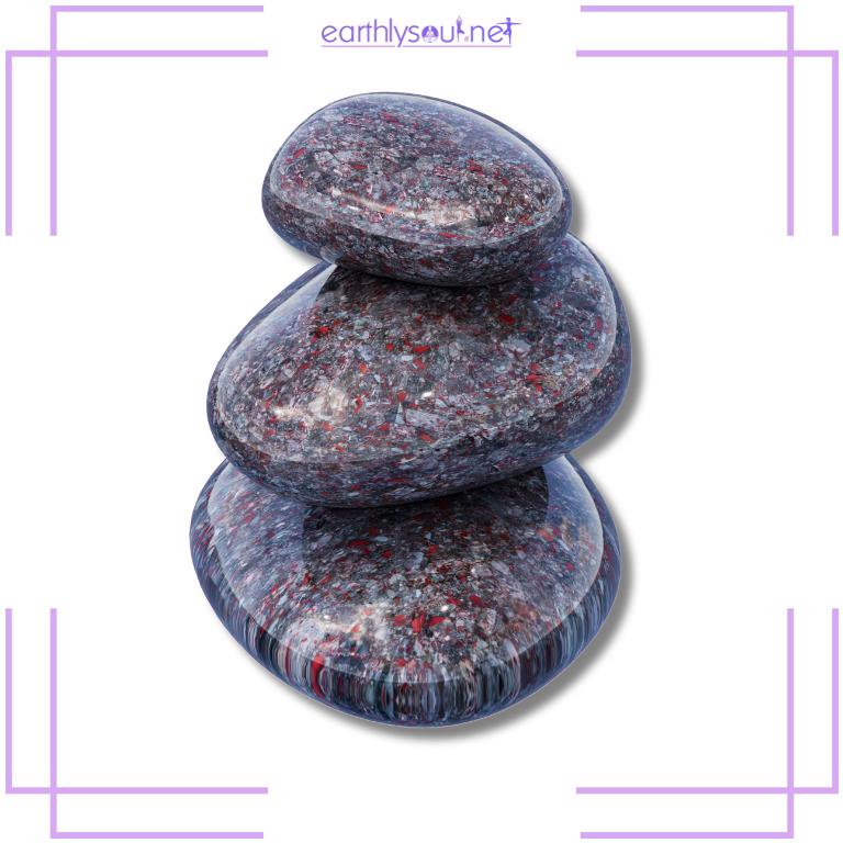 Three stacked bloodstones
