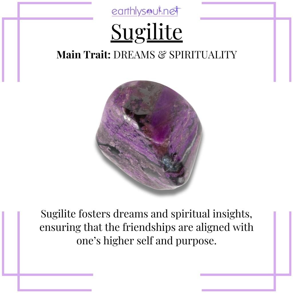 Dreamy sugilite connecting friendships with higher purpose