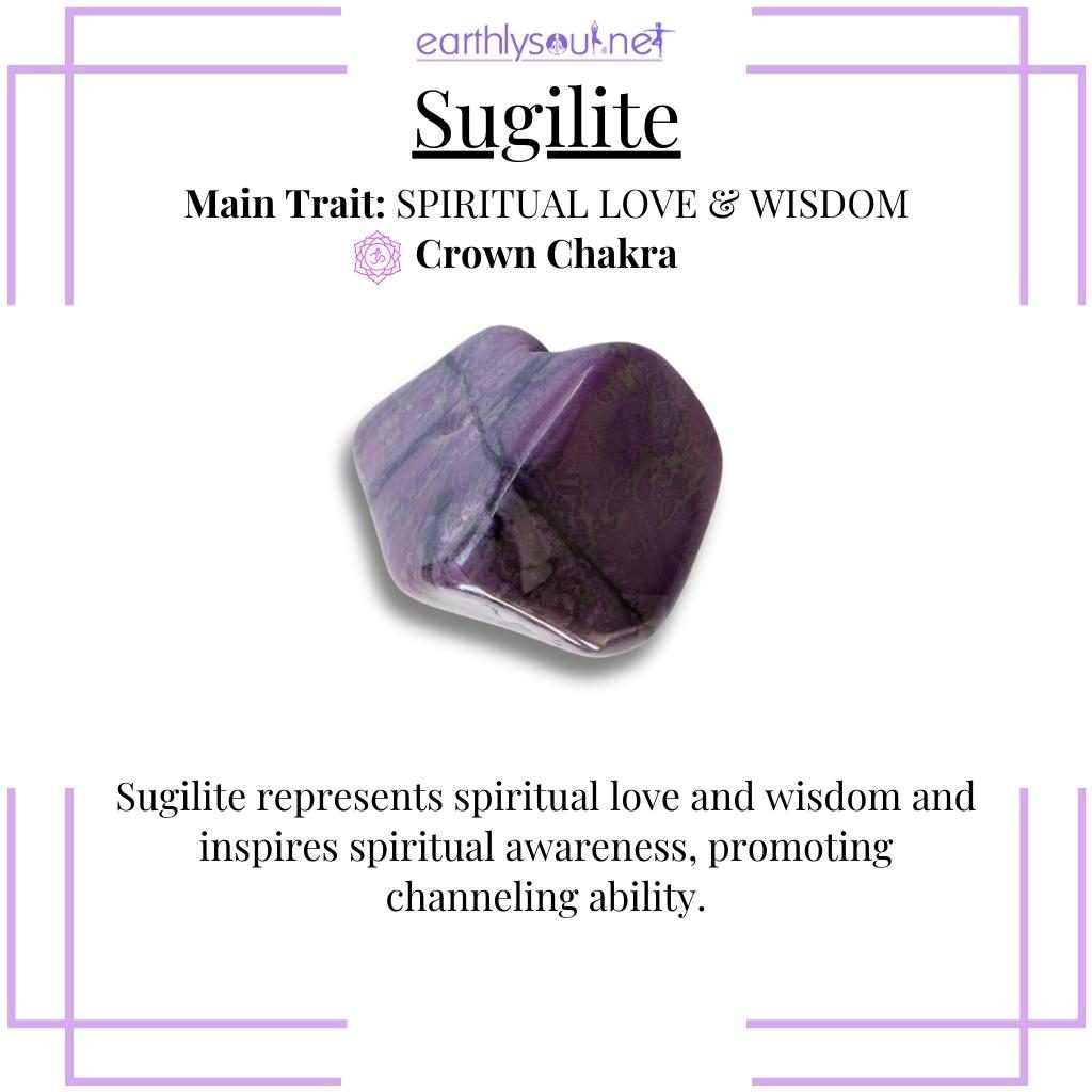 Vibrant sugilite symbolizing spiritual love and enhanced spiritual awareness