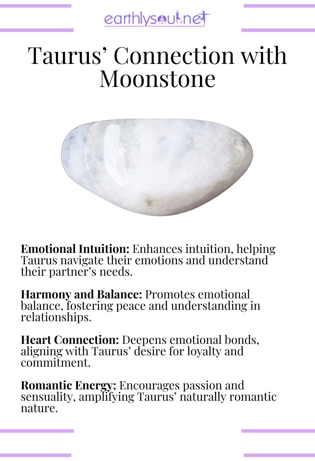 Moonstone crystal, enhancing emotional intuition and deepening heart connections, perfect for taurus zodiac signs.