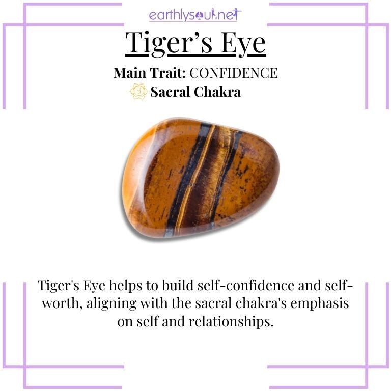 Golden-banded tiger's eye crystal for confidence