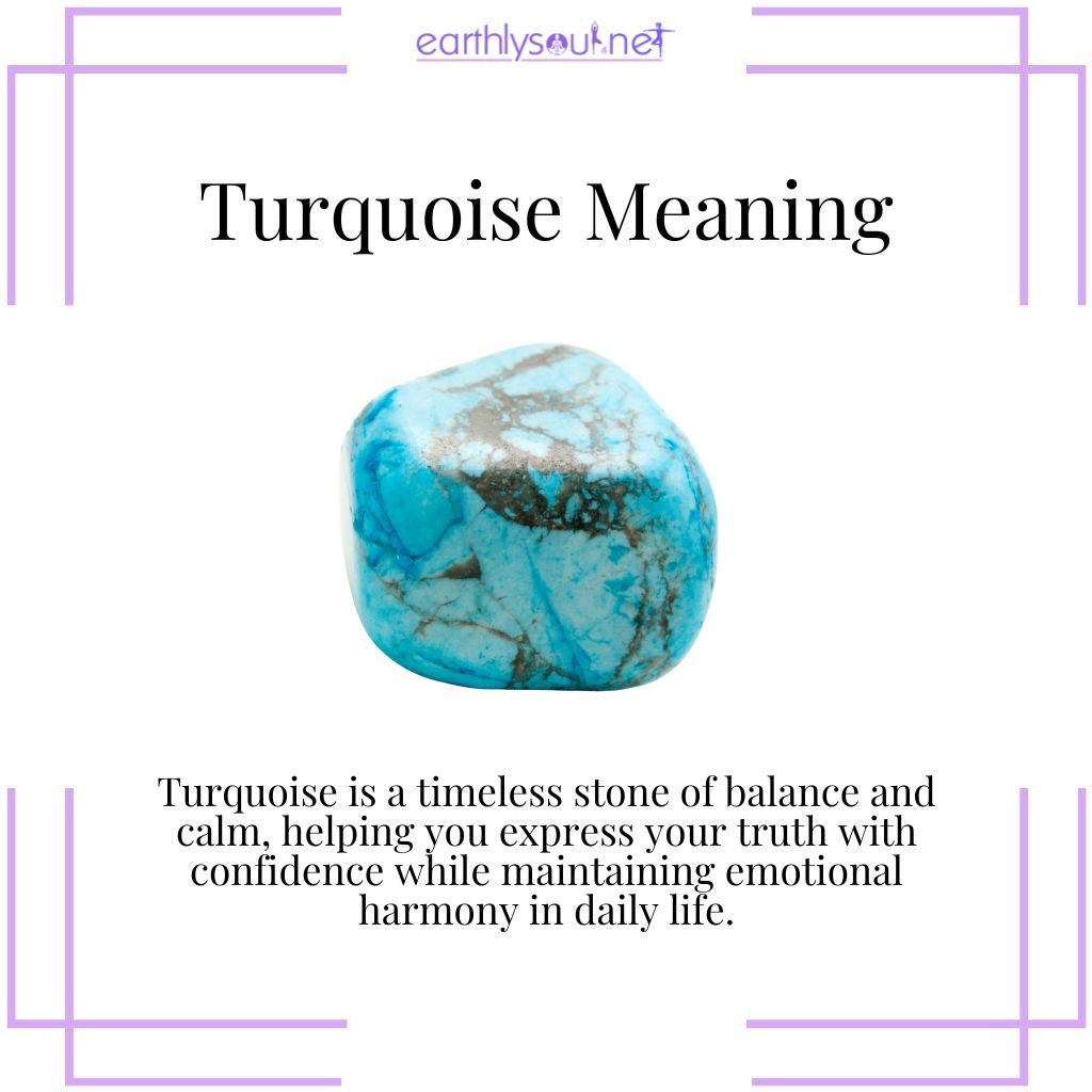Turquoise meaning – a calming crystal that brings balance, emotional peace, and confident self-expression into everyday life.