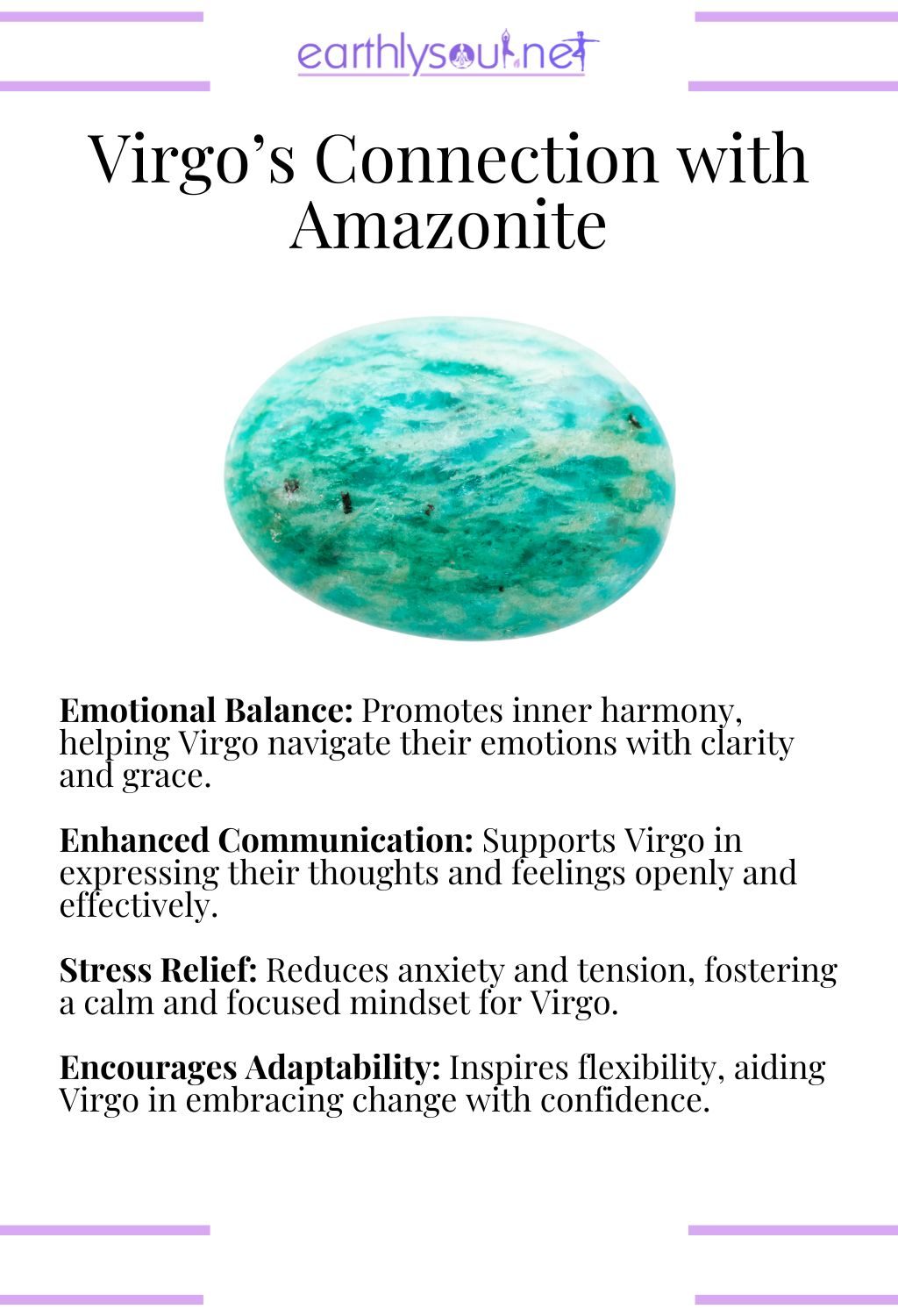 Amazonite crystal, enhancing emotional balance and communication, ideal for virgo zodiac signs.