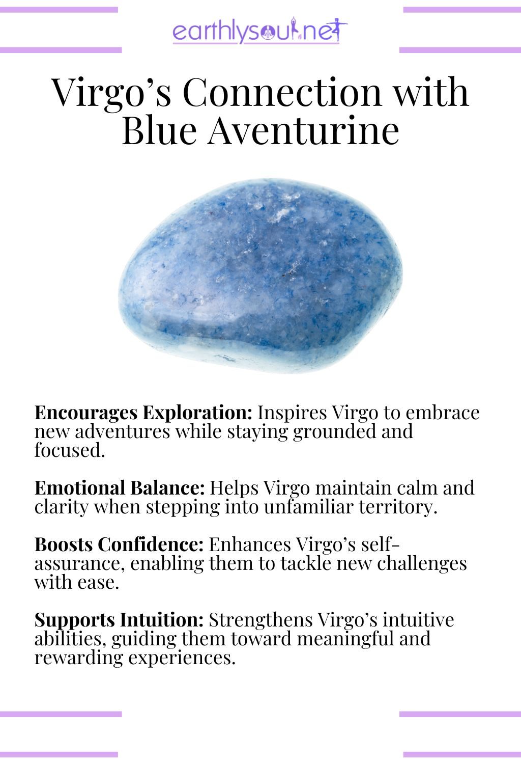 Blue aventurine crystal, enhancing confidence and emotional balance, perfect for adventurous virgo zodiac signs.
