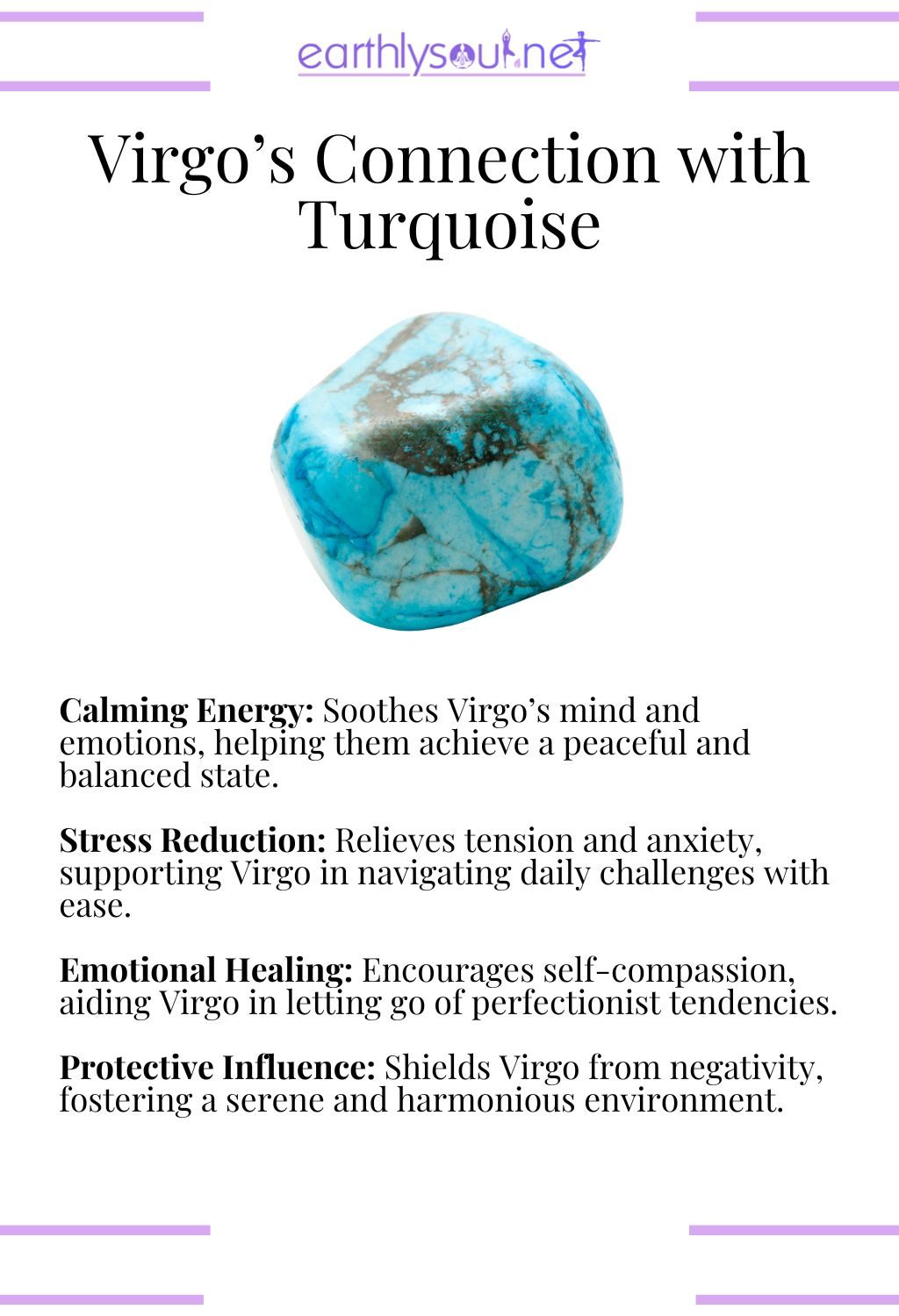 Turquoise crystal, offering calming energy and emotional healing, perfect for virgo zodiac signs.