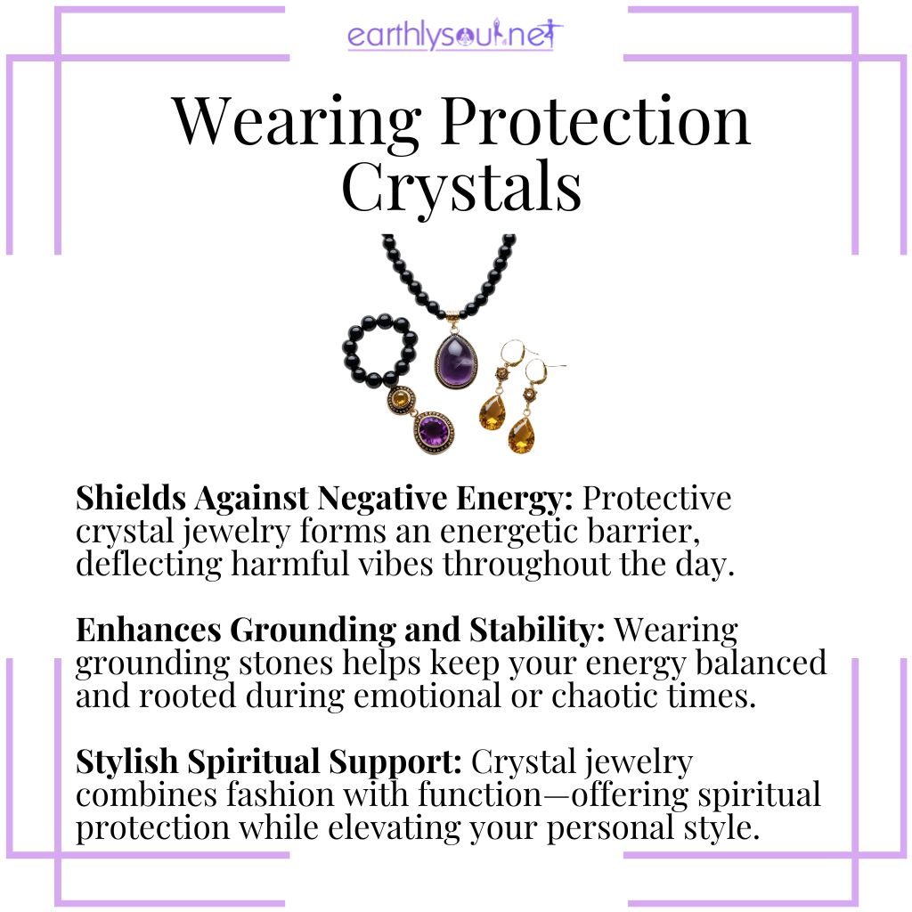 Protective crystal jewelry offers energetic shielding, grounding support, and stylish spiritual empowerment.