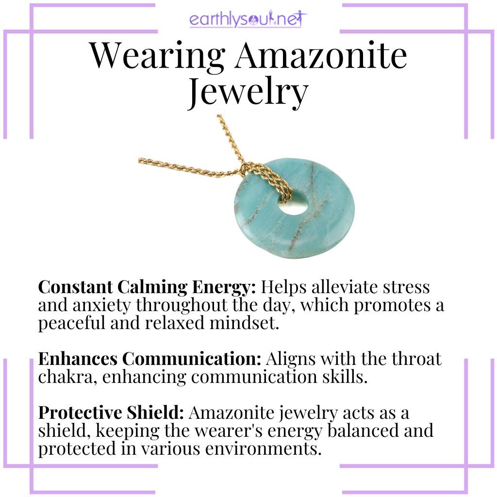 Amazonite jewelry for calming energy, better communication, and protective shielding.