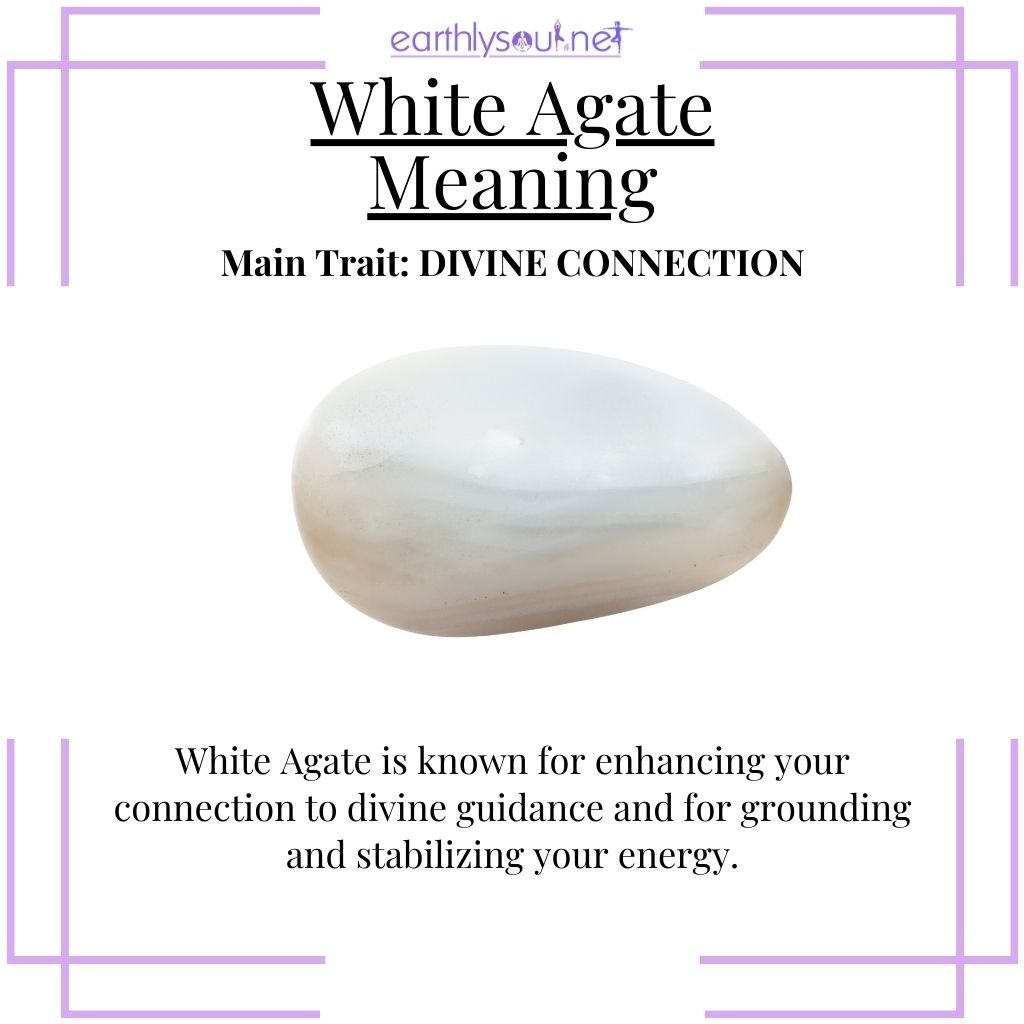 Divine white agate for grounding and spiritual guidance