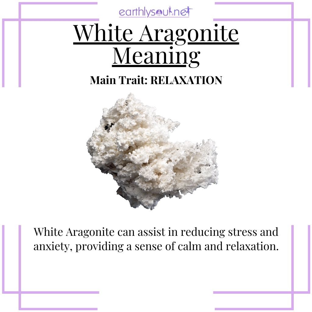 Soothing white aragonite for relaxation and peace