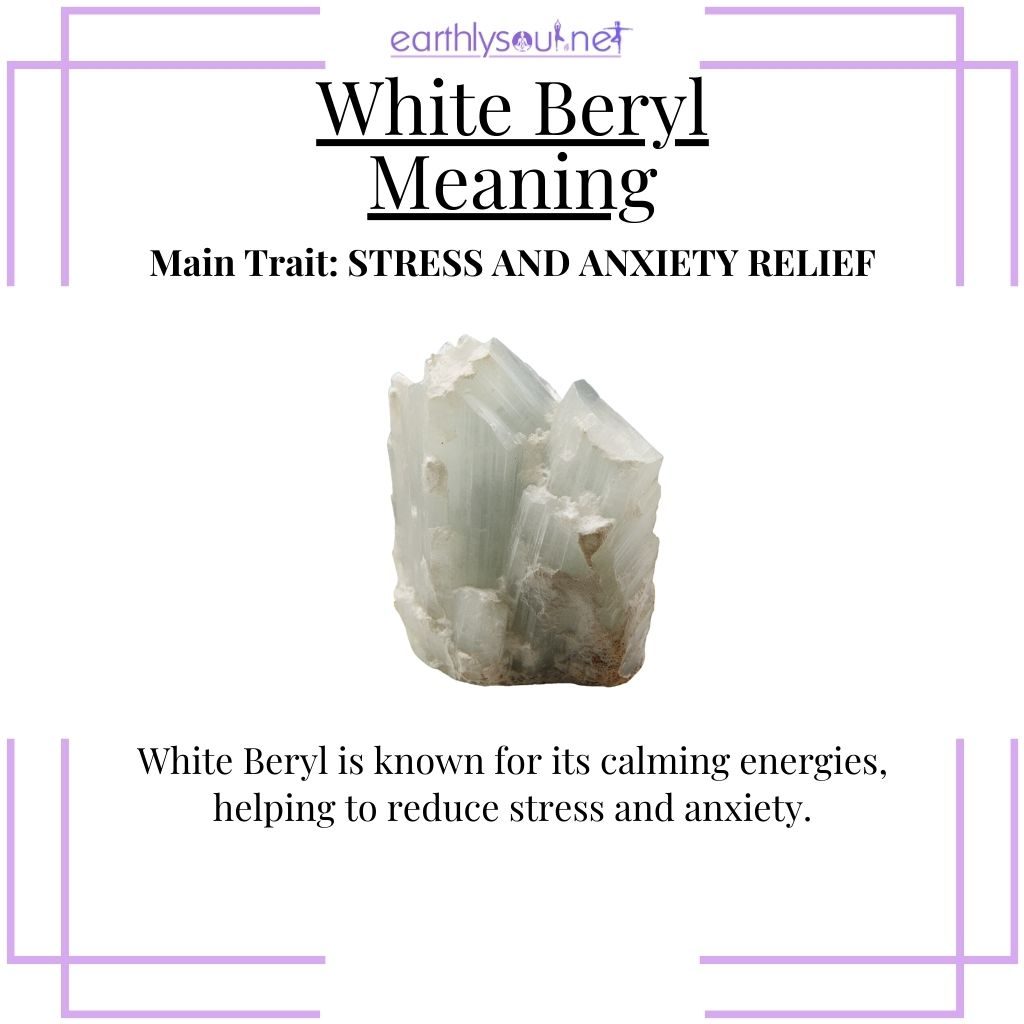 Calming white beryl for stress and anxiety relief