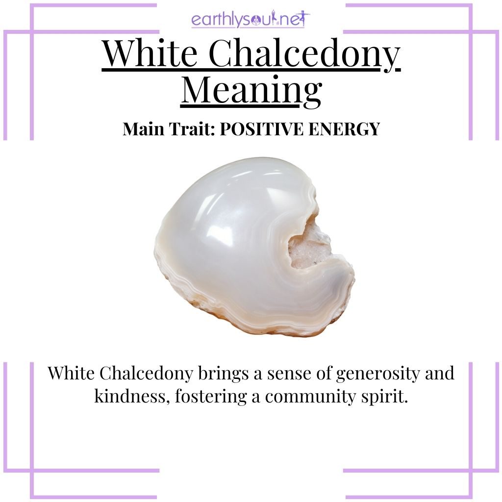 Uplifting white chalcedony for fostering positive energy