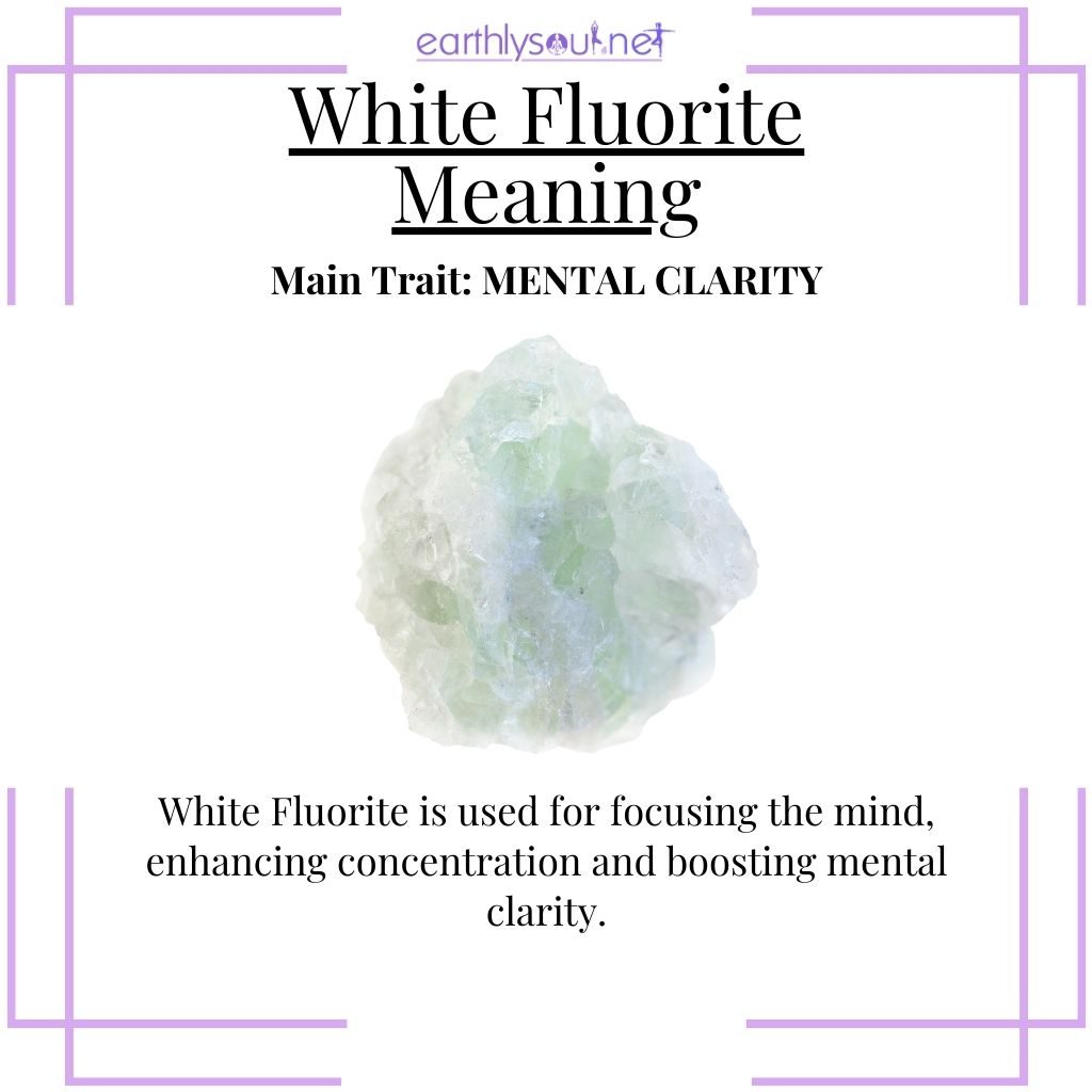 White fluorite for enhancing mental clarity and focus