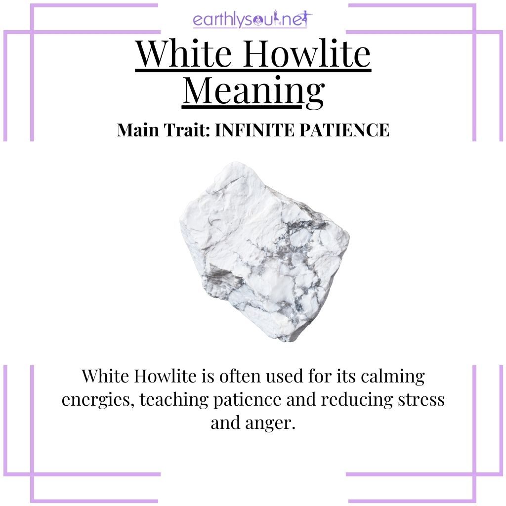 Calming white howlite for patience and stress relief