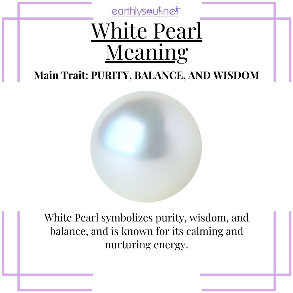 Elegant white pearl for purity and balance
