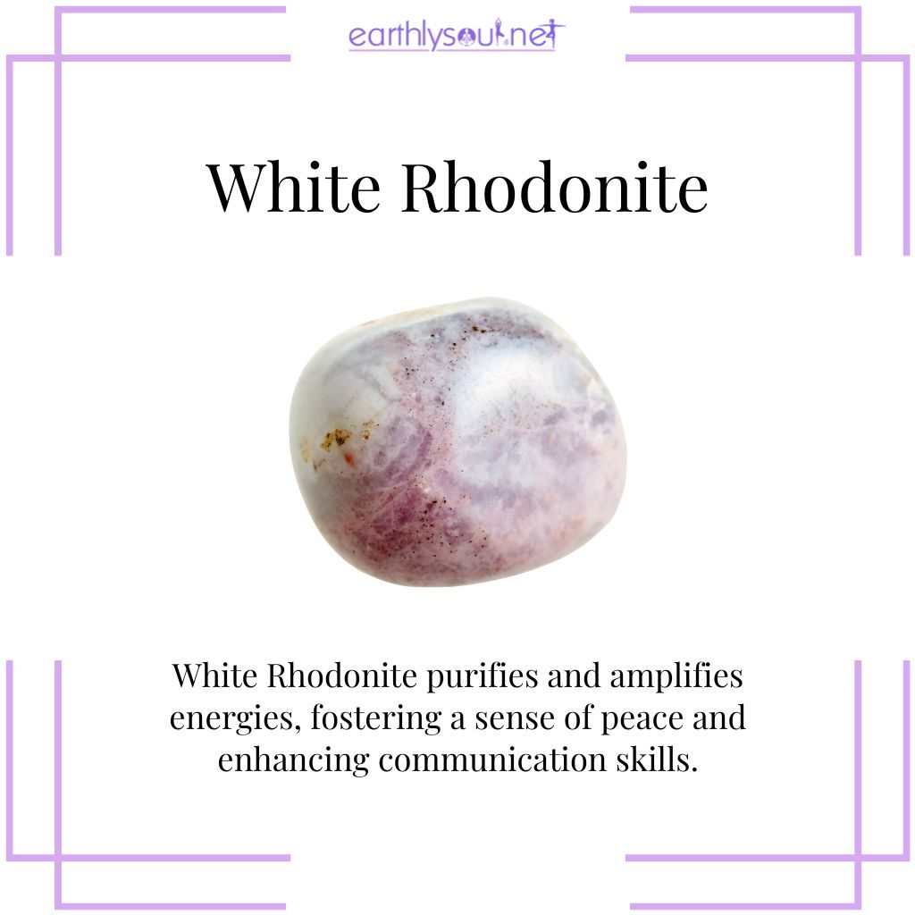 White rhodonite for purification and communication