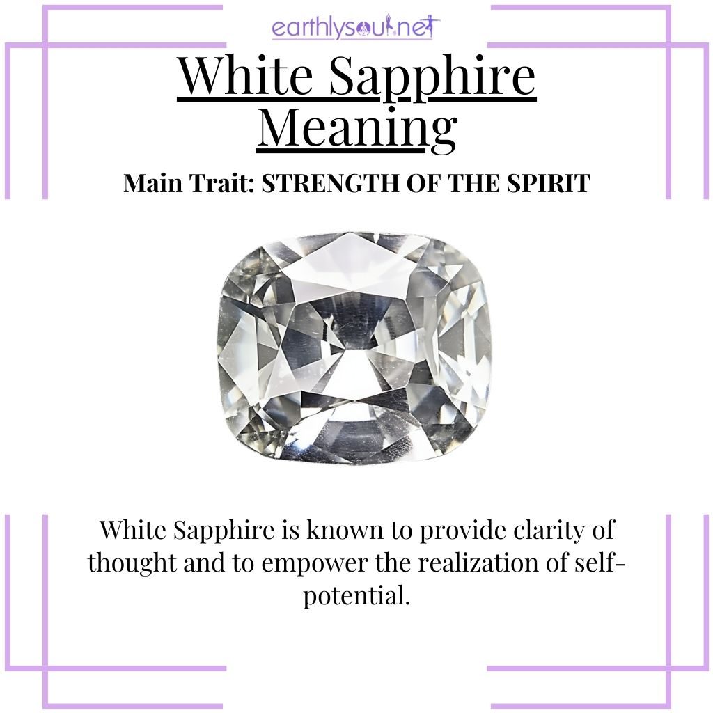 Empowering white sapphire for spiritual strength