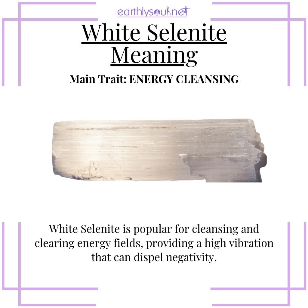 Purifying white selenite for energy cleansing