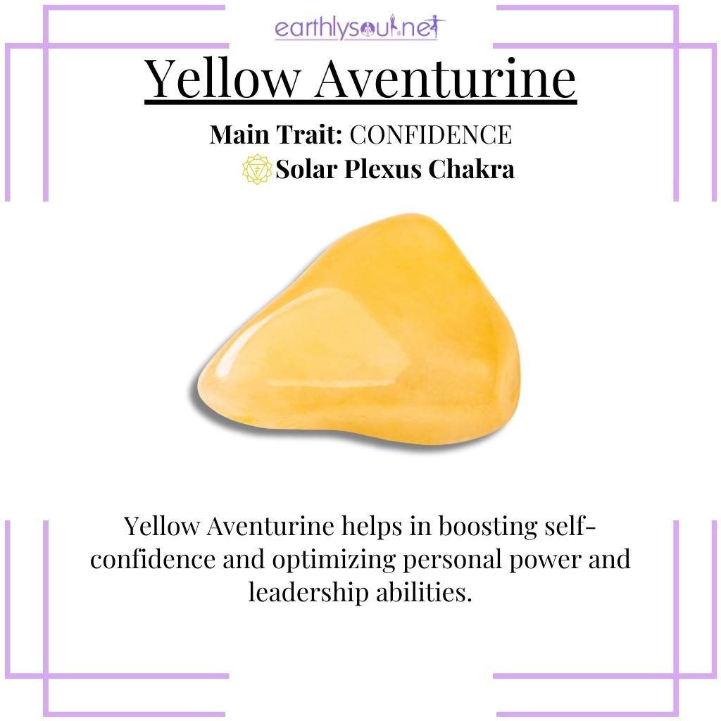 Soft yellow aventurine for confidence and leadership