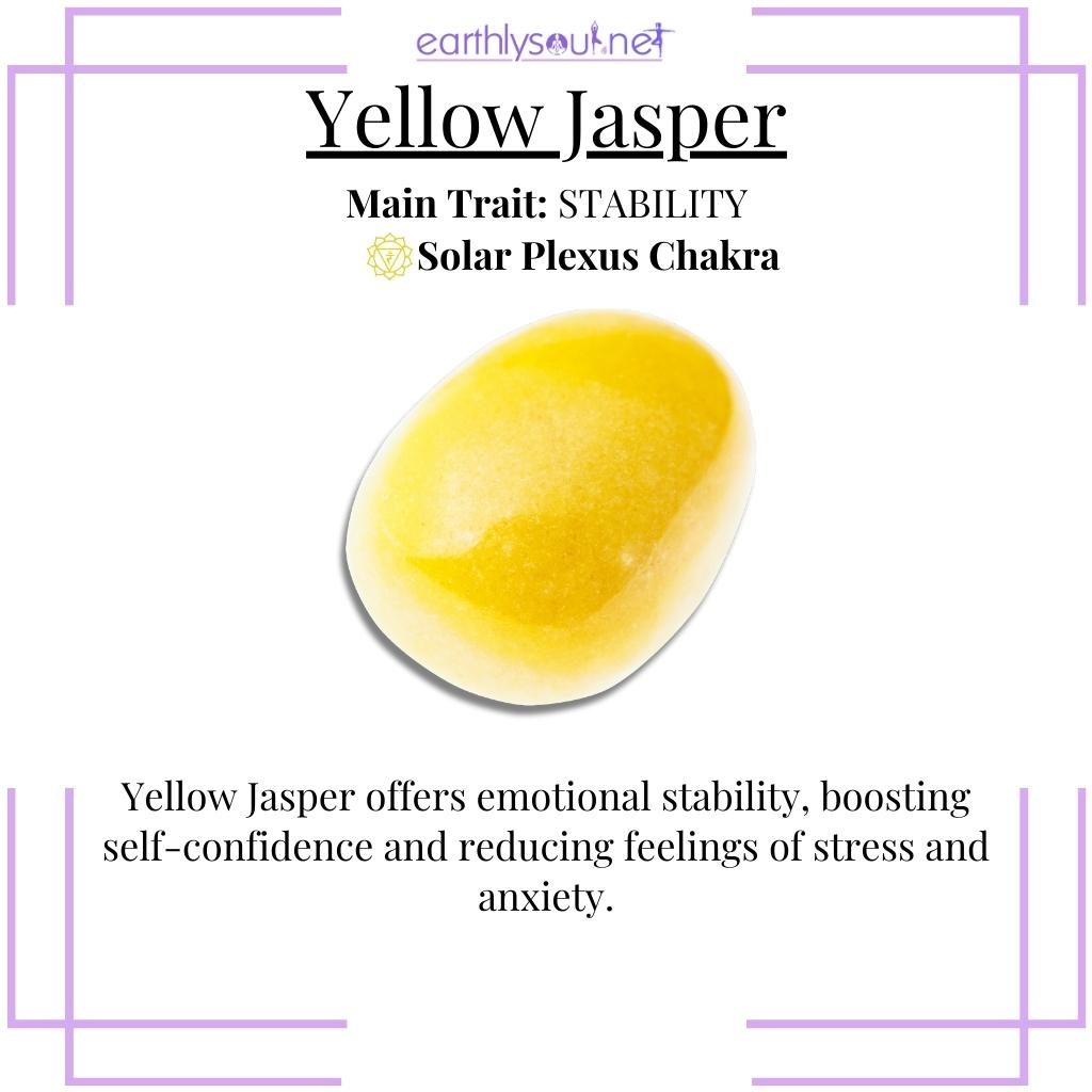 Patterned yellow jasper for emotional stability and confidence