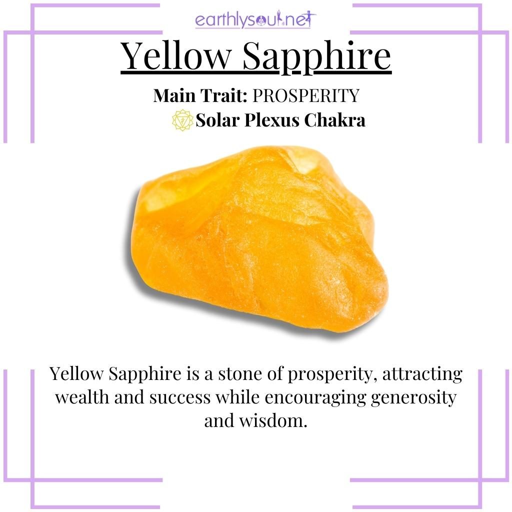 Sparkling yellow sapphire for prosperity and wisdom