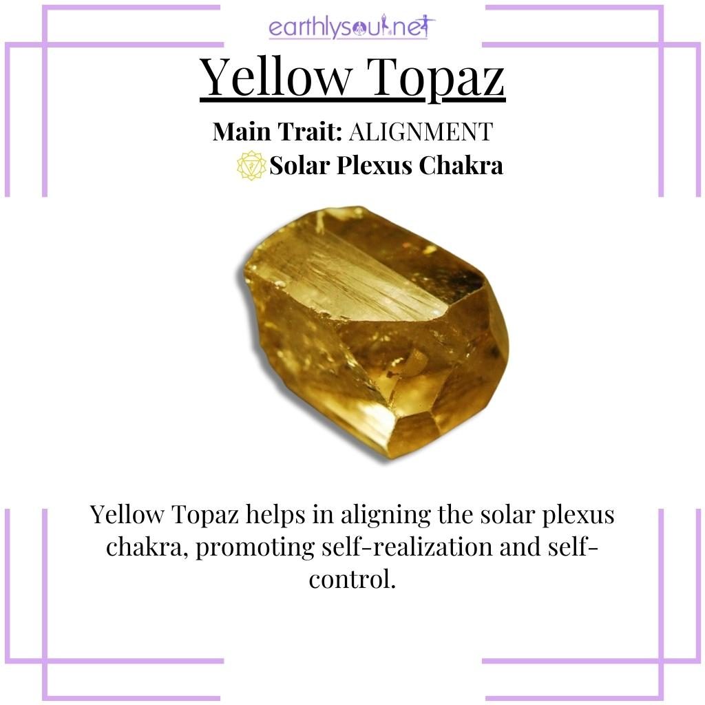 Sparkling yellow topaz for chakra alignment and self-control