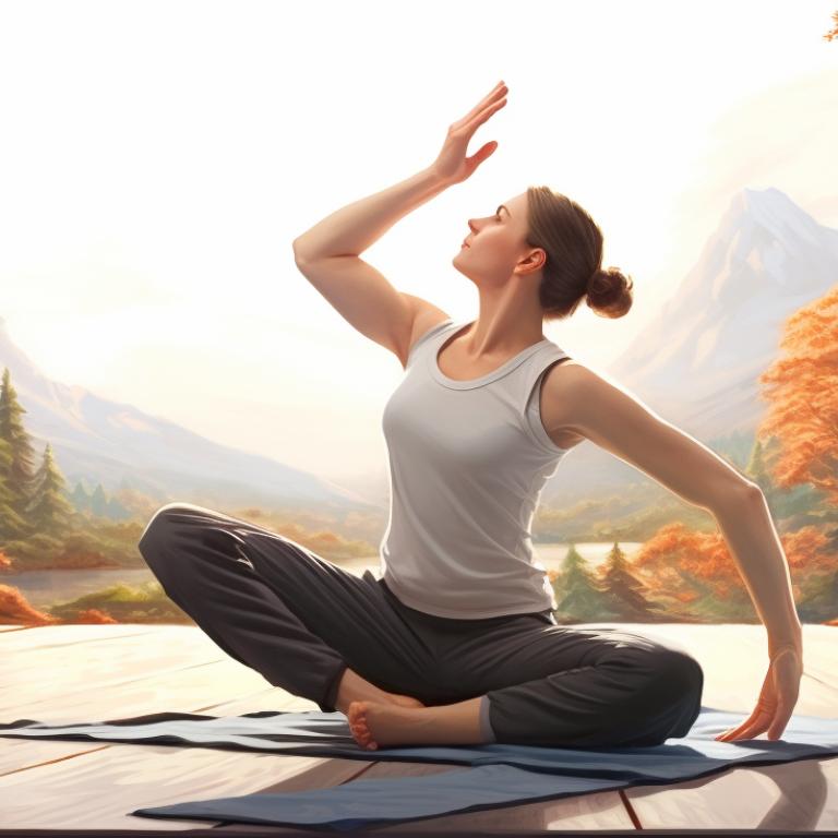 Art of woman performing a yoga post