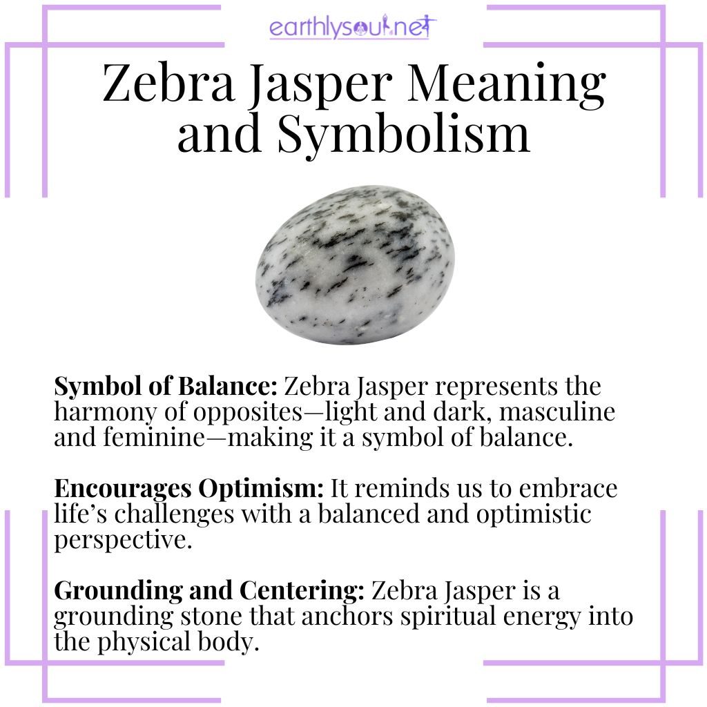 Zebra jasper symbolizing balance, optimism, and grounding energy for emotional harmony.